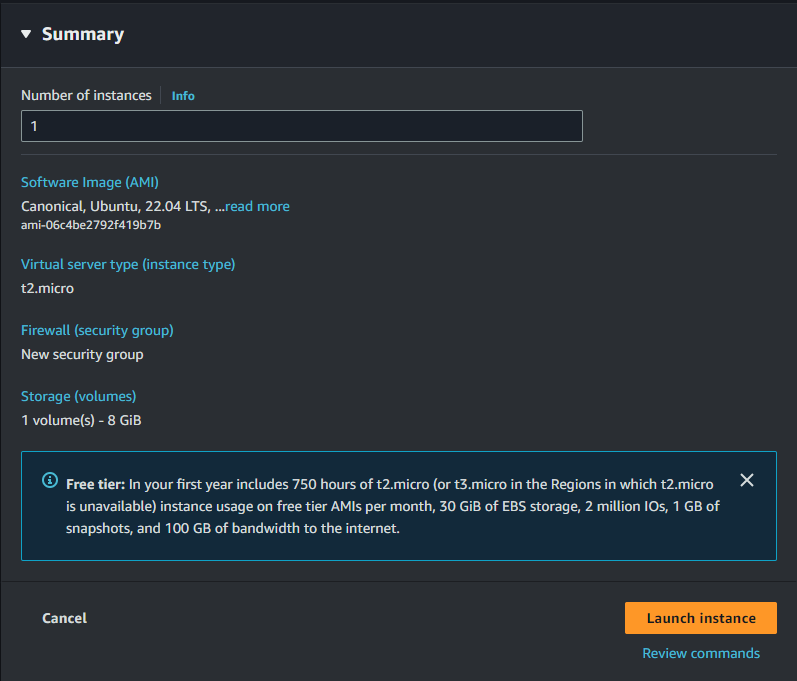 How to deploy EC2 Ubuntu 22.04 LTS on AWS - Review and Launch