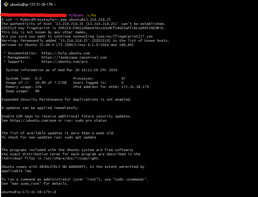 How to deploy EC2 Ubuntu 22.04 LTS on AWS - Access to EC2 instance via SSH