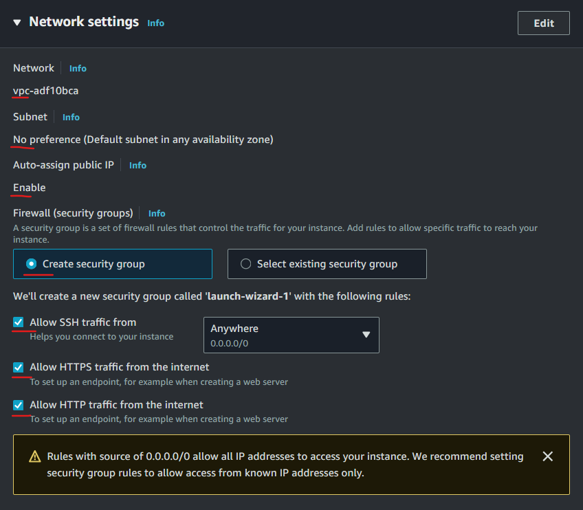 How to deploy EC2 Ubuntu 22.04 LTS on AWS - Network Settings