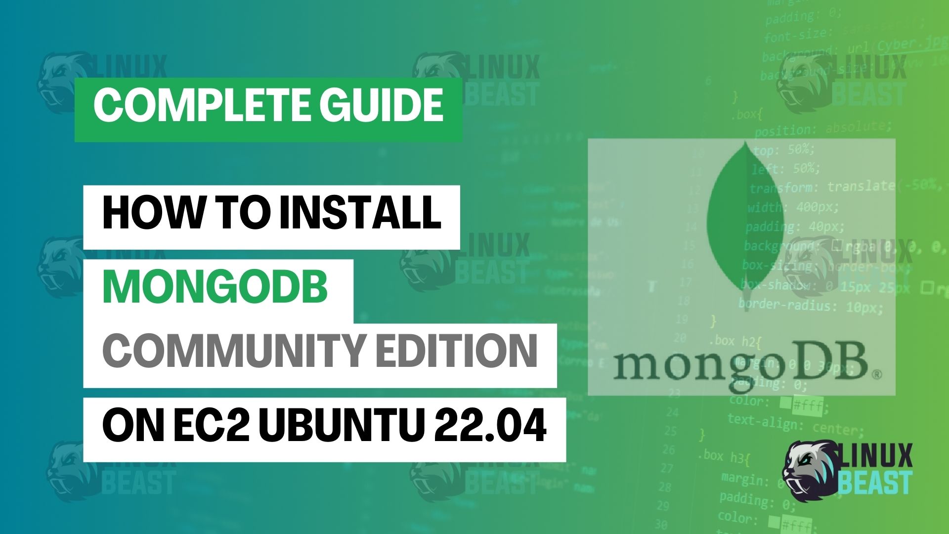 How to Install MongoDB Community Edition on an EC2 Ubuntu 22.04