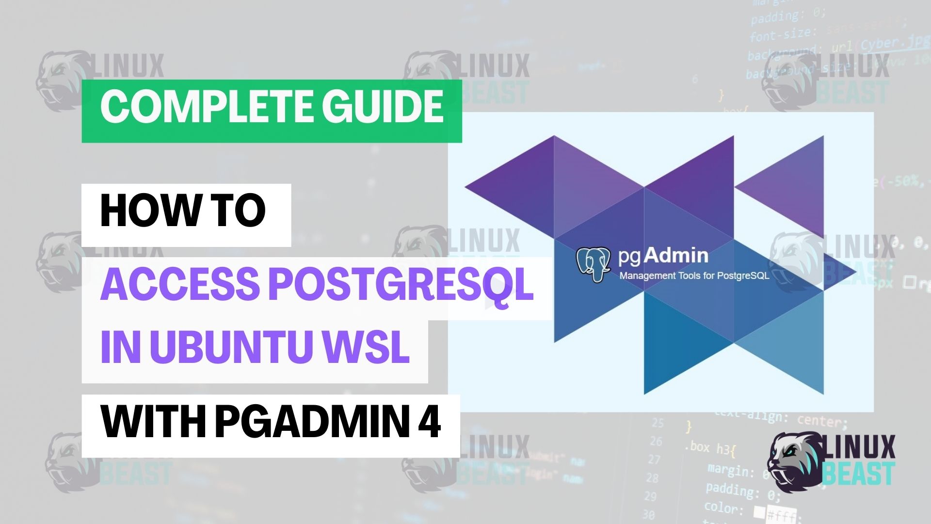 How to Access PostgreSQL in Ubuntu WSL with pgAdmin 4