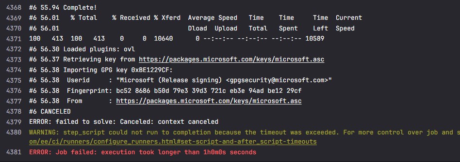 gitlab build failure due to microsoft packages issue for msodbcsql17