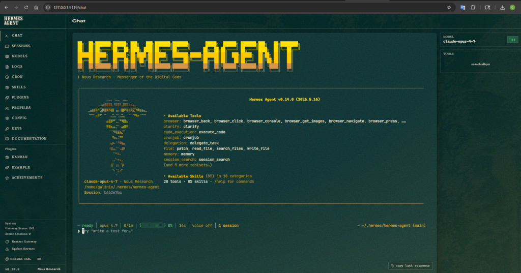 How to Install Hermes Agent and Enable the Web UI Chat Localhost